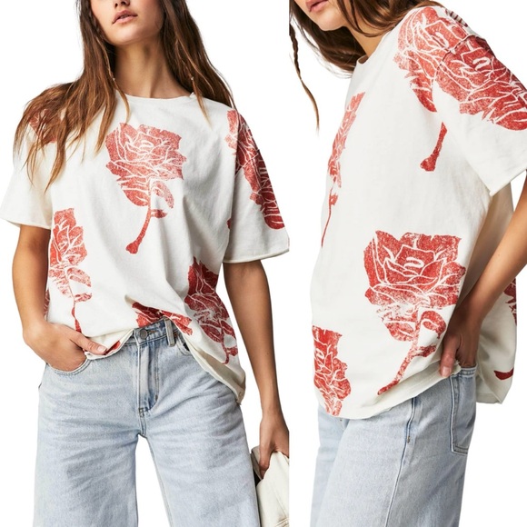 We The Free Tops - NWOT- We The Free Painted Floral Tee